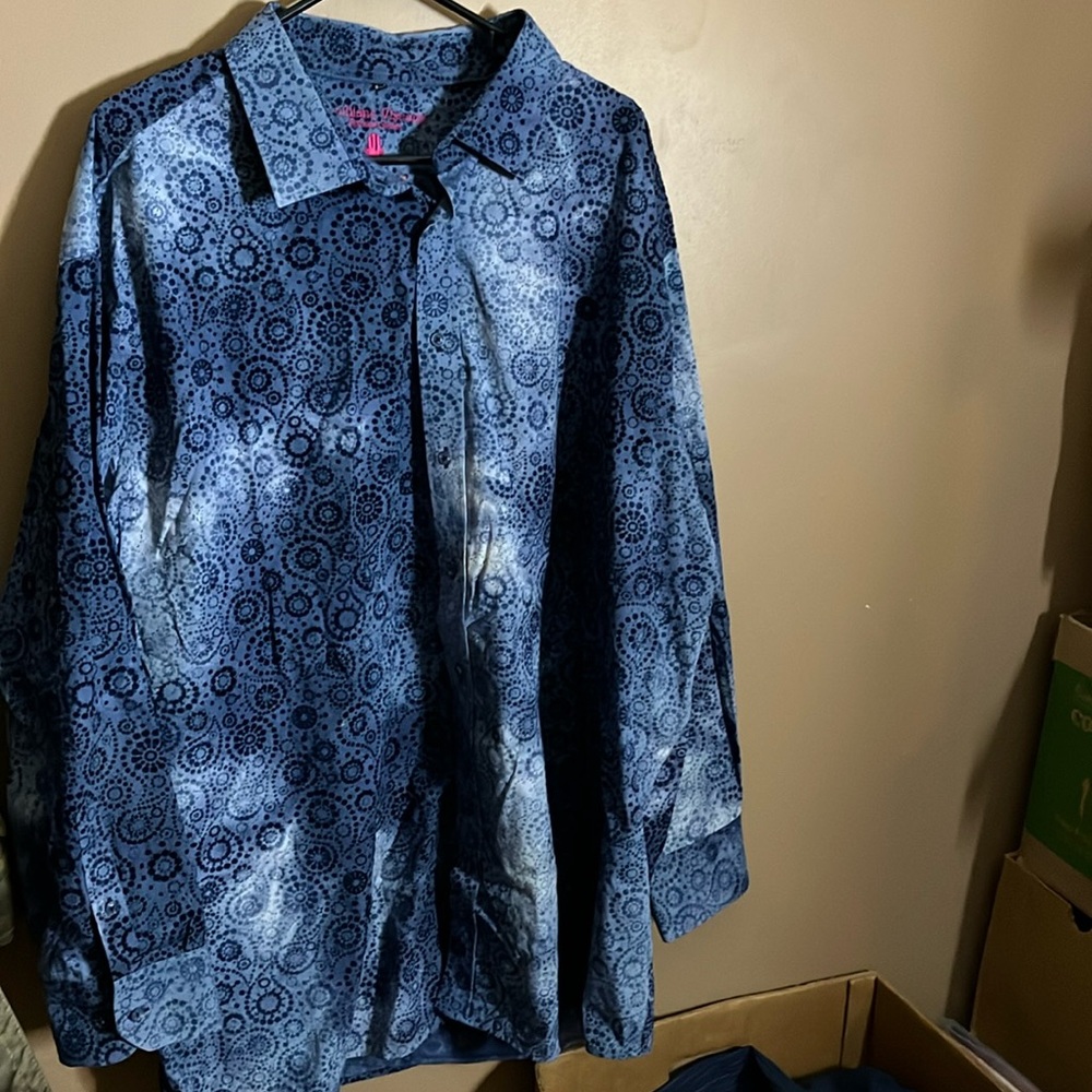 😄Luchiano Visconti designed corduroy feel big size dress shirt buttons